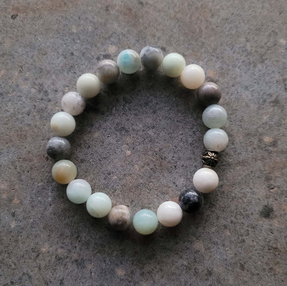 Amazonite Stone Bead Handmade Bracelet